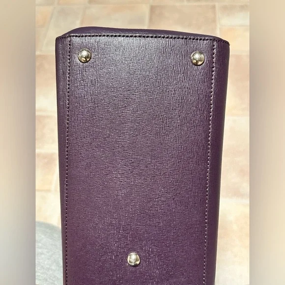 Fendi 2 Jours Plum Large Leather Tote Bag - Picture 14 of 17